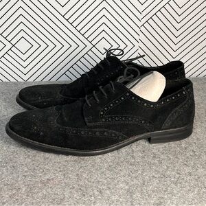 ASOS Men's Size 8.5 Black Suede Wingtip Oxford Dress Lace-Up Casual Dress Shoes